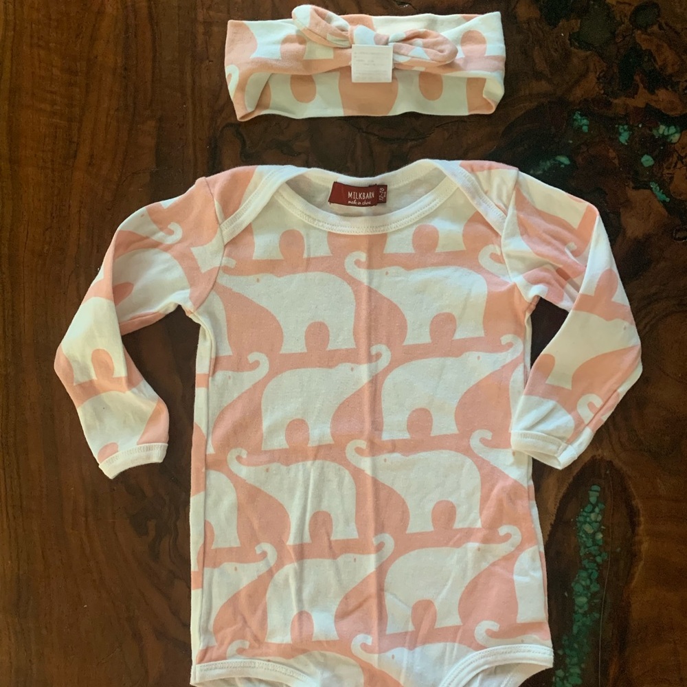 Milkbarn onesie and Bow
